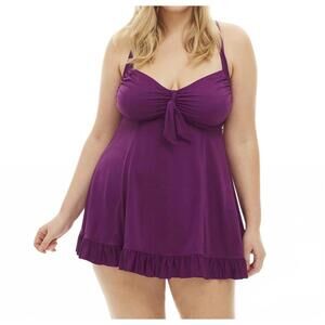 NEW ALWAYS FOR ME two piece swimdress set - plus in afm blackberry